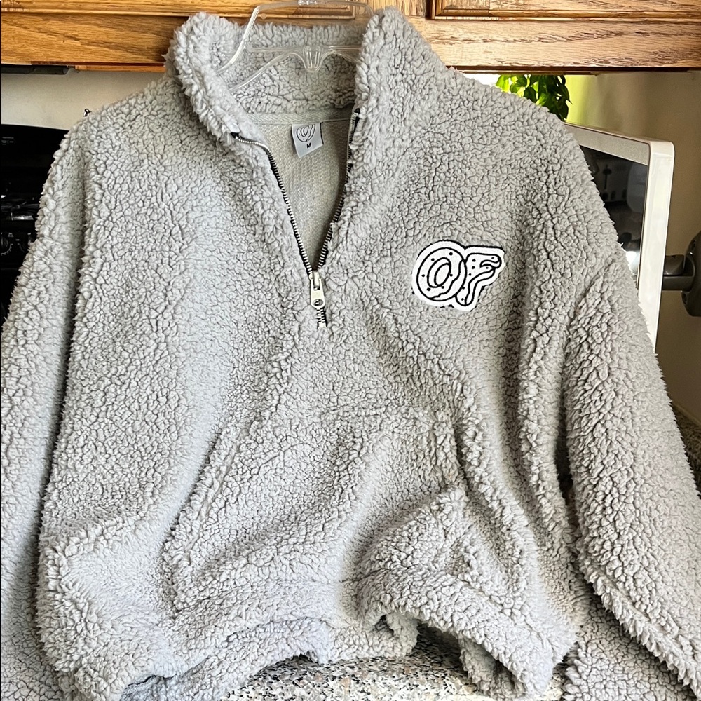 Odd Future Light Gray Sherpa Crop Top